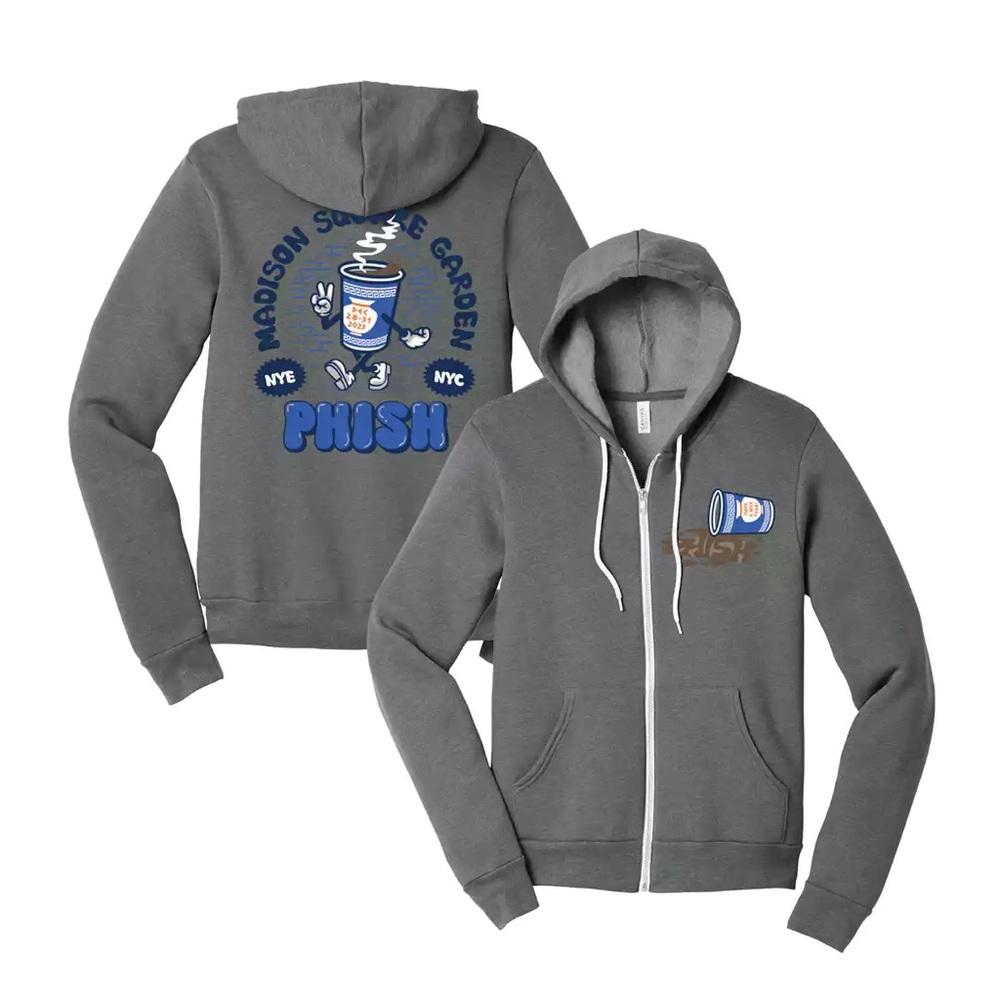 PHISH

Spilled Greek Coffee Cup NYE Run Hoodie on Deep Heather Grey